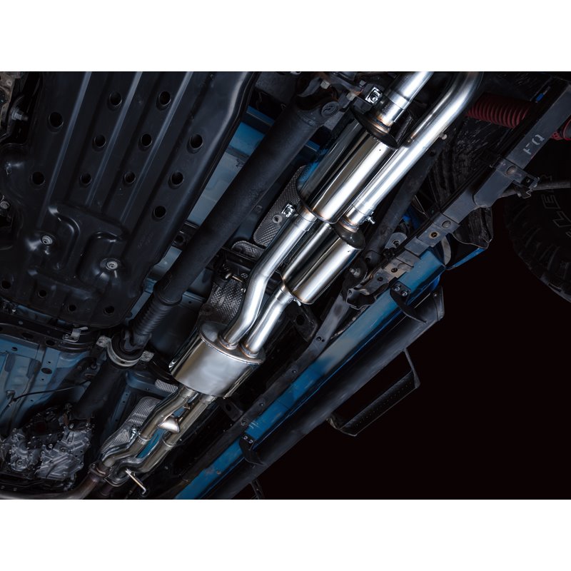 AWE Tuning | 0FG Exhaust with BashGuard (Dual Chrome Silver Tips) - Tacoma 3.5L 2016-2023