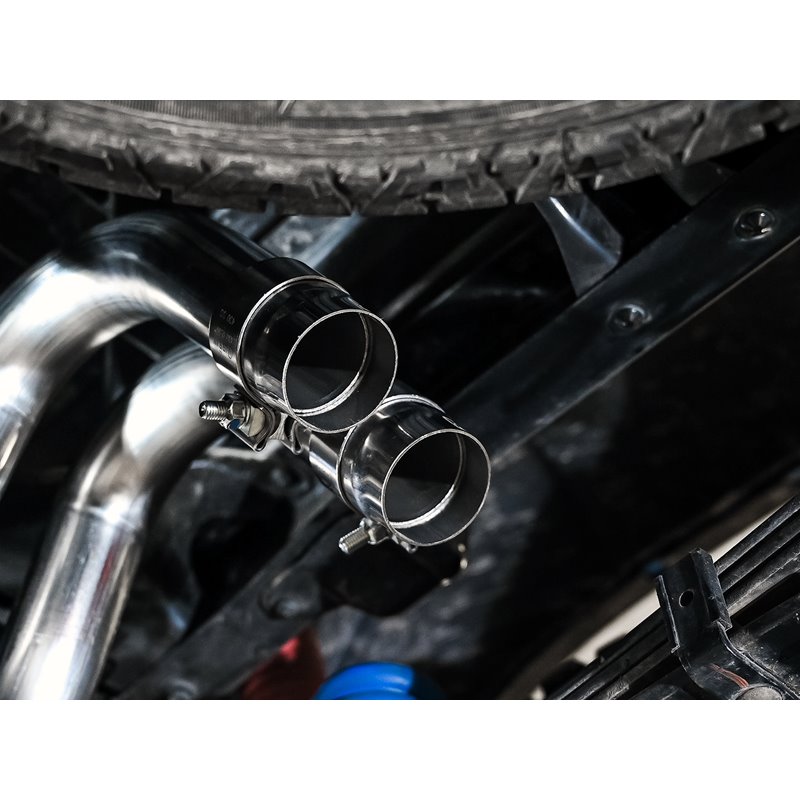 AWE Tuning | 0FG Exhaust with BashGuard (Dual Diamond Black Tips) - Tacoma 3.5L 2016-2023