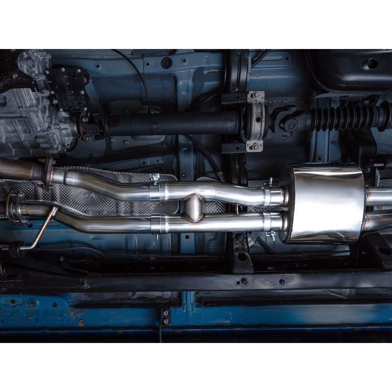 AWE Tuning | 0FG Exhaust with BashGuard (Dual Diamond Black Tips) - Tacoma 3.5L 2016-2023