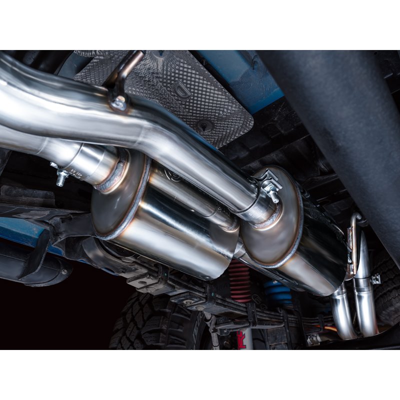 AWE Tuning | 0FG Exhaust with BashGuard (Dual Diamond Black Tips) - Tacoma 3.5L 2016-2023