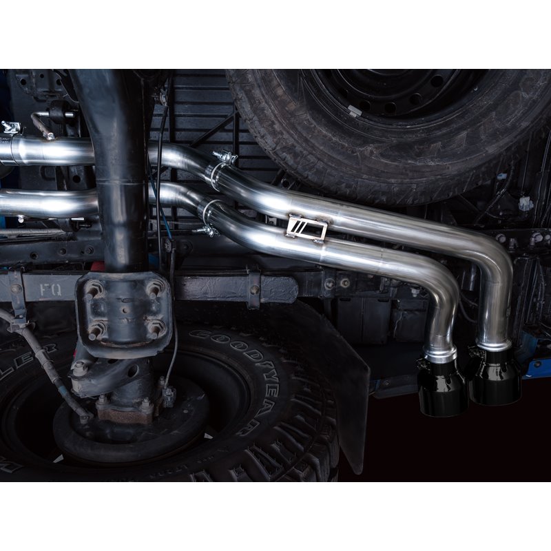 AWE Tuning | 0FG Exhaust with BashGuard (Dual Diamond Black Tips) - Tacoma 3.5L 2016-2023