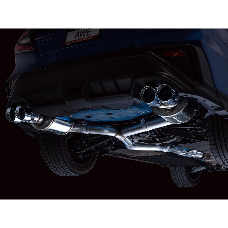 AWE Tuning | Touring Edition Exhaust (Chrome Silver Tips) - WRX 2.4T 2022-2024