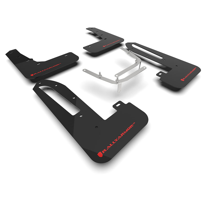 RallyArmor | Black UR Mud Flap Red Logo - Civic Type R 2023-2024