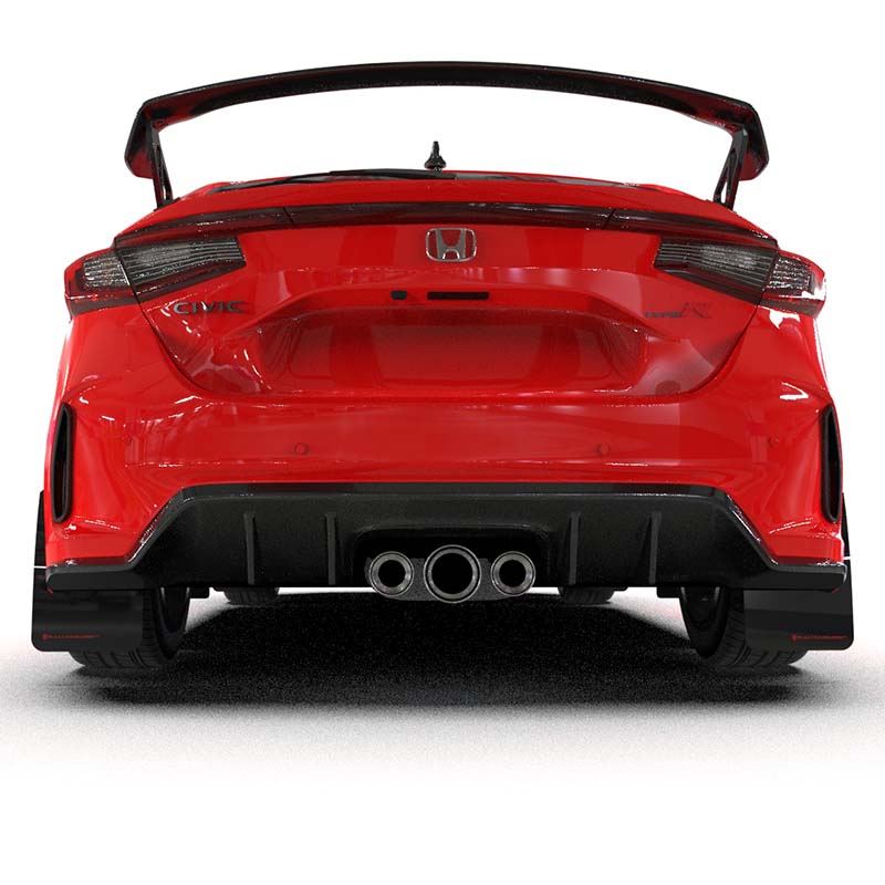 RallyArmor | Black UR Mud Flap Red Logo - Civic Type R 2023-2024