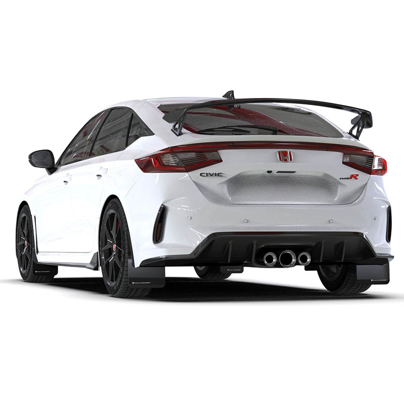 RallyArmor | Black UR Mud Flap White Logo - Civic Type R 2023-2024