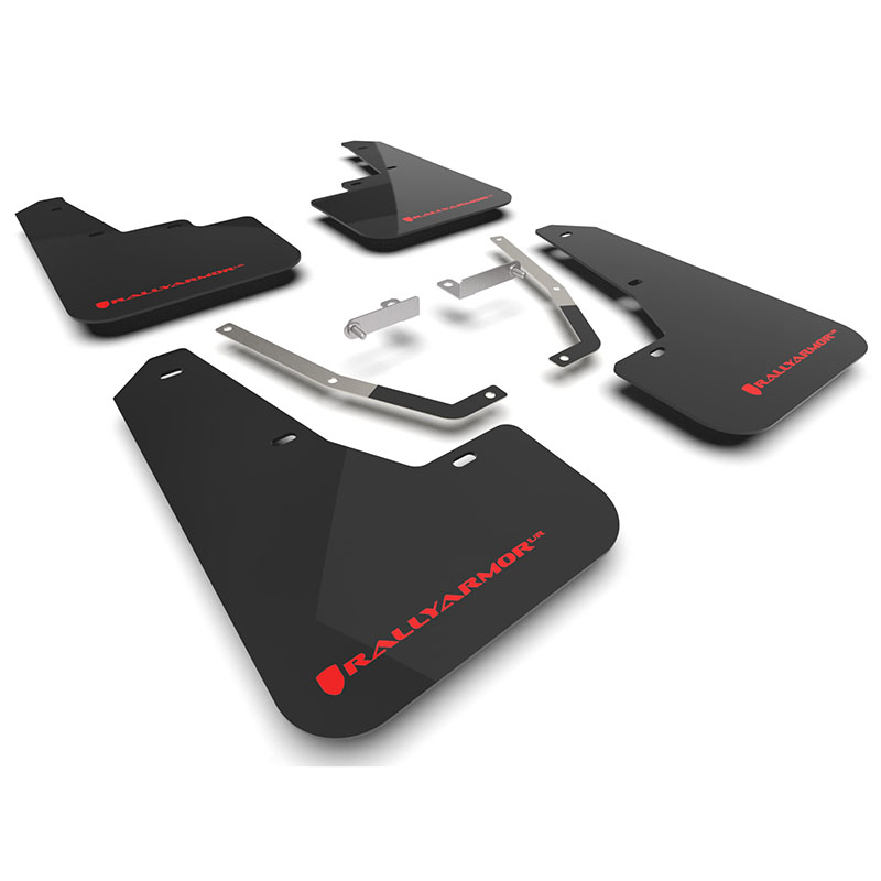 RallyArmor | Black UR Mud Flap Red Logo - Crosstrek 2024