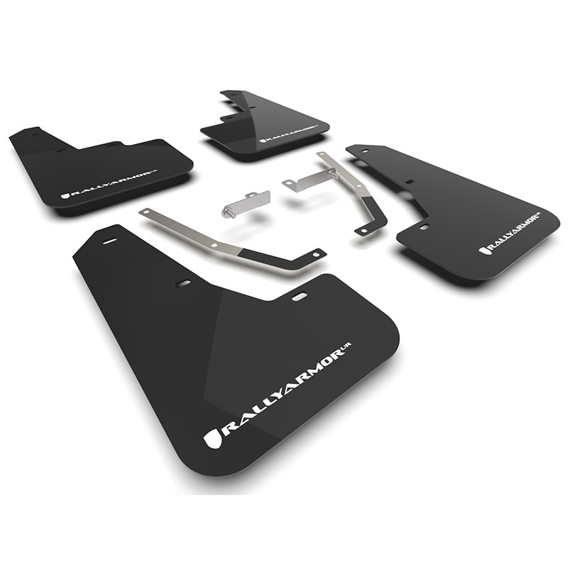 RallyArmor | Black UR Mud Flap White Logo - Crosstrek 2024
