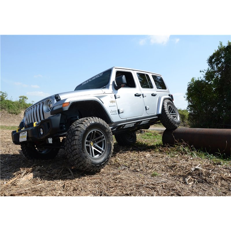 N-FAB | TrailSlider-Cab Len (2 Steps)-07-17 Wrangler JK 4Dr-TX Blk - Wrangler (JK) 3.6L / 3.8L 2007-2017