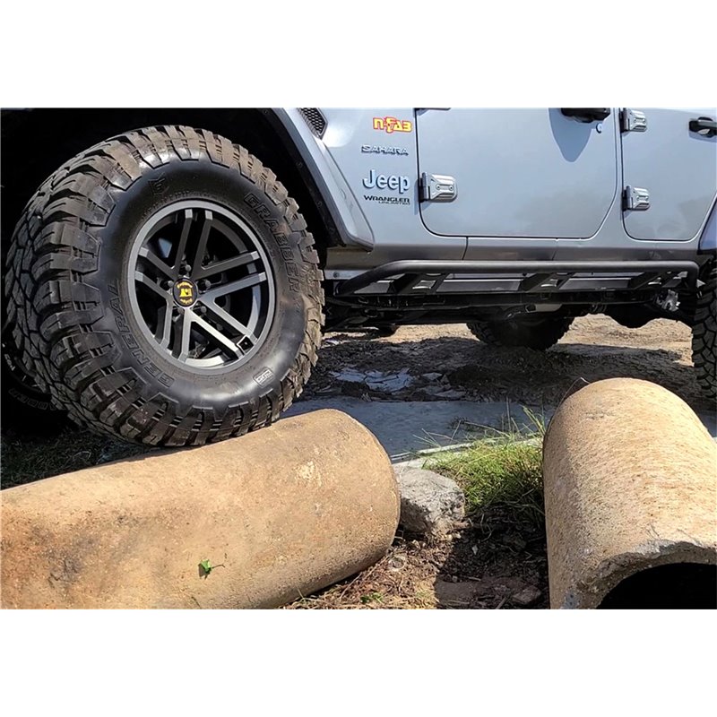 N-FAB | TrailSlider-Cab Len (2 Steps)-07-17 Wrangler JK 4Dr-TX Blk - Wrangler (JK) 3.6L / 3.8L 2007-2017