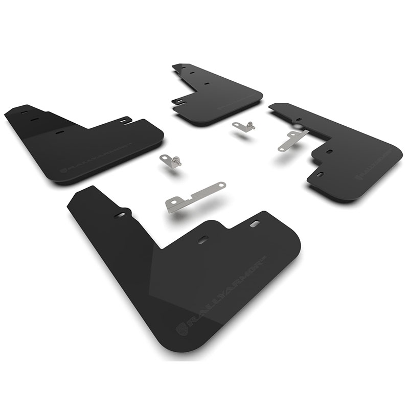RallyArmor | Black UR Mud Flap Metallic Black Logo - Mustang Mach-E & GT 2021-2024