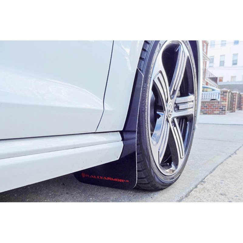 RallyArmor | Mud Flaps White Logo - MK7 VW Golf R 2015-2017.5