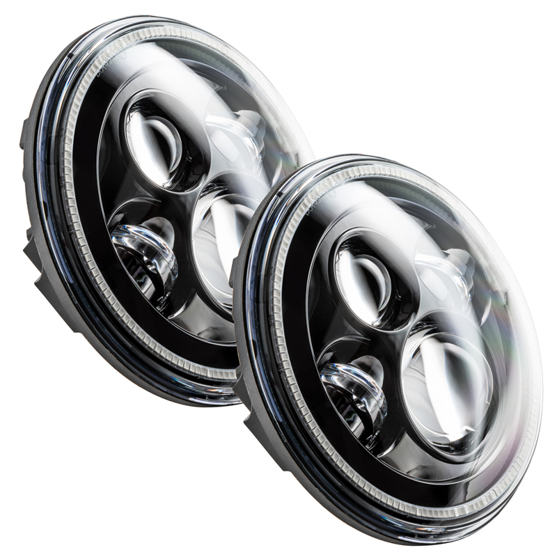 Oracle | 7 in. High Powered LED Headlights, Black Bezel, White - Wrangler (JK) 3.6L / 3.8L 2007-2018