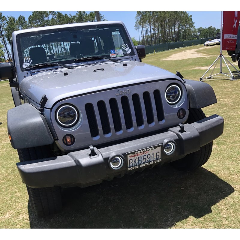 Oracle | 7 in. High Powered LED Headlights, Black Bezel, White - Wrangler (JK) 3.6L / 3.8L 2007-2018