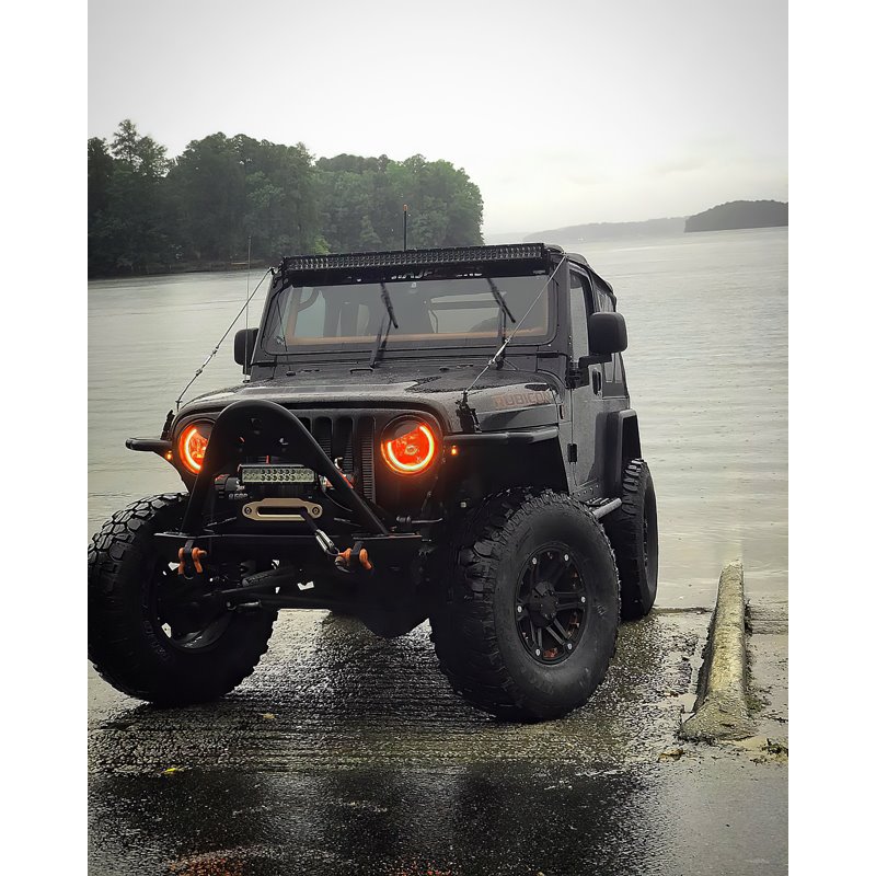 Oracle | 7 in. High Powered LED Headlights, Black Bezel, Dynamic ColorSHIFT - Wrangler (JK) 3.6L / 3.8L 2007-2018