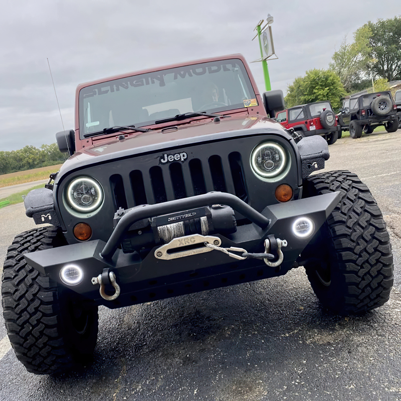 Oracle | 7 in. High Powered LED Headlights, Black Bezel, Dynamic ColorSHIFT - Wrangler (JK) 3.6L / 3.8L 2007-2018