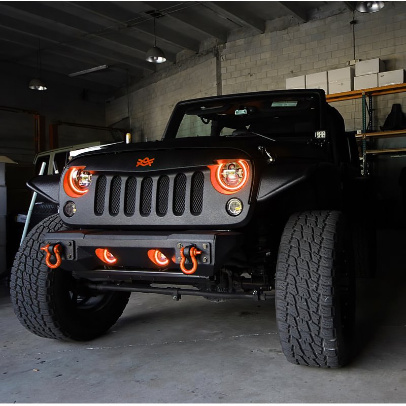 Oracle | 7 in. High Powered LED Headlights, Black Bezel, ColorSHIFT 2.0 - Wrangler (JK) 3.6L / 3.8L 2007-2018