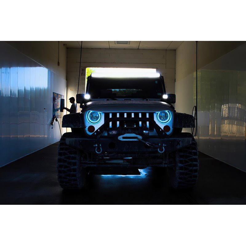 Oracle | 7 in. High Powered LED Headlights, Black Bezel, ColorSHIFT 2.0 - Wrangler (JK) 3.6L / 3.8L 2007-2018