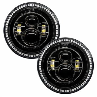 Oracle | 7 in. High Powered LED Headlights, Black Bezel, ColorSHIFT - BC1 - Wrangler (JK) 3.6L / 3.8L 2007-2018