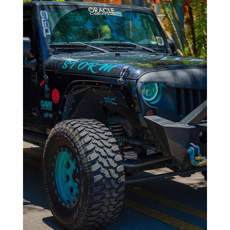 Oracle | 7 in. High Powered LED Headlights, Black Bezel, ColorSHIFT - BC1 - Wrangler (JK) 3.6L / 3.8L 2007-2018