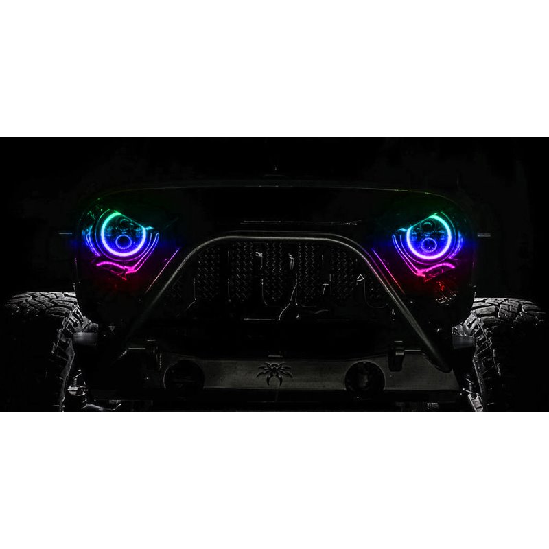 Oracle | 7 in. High Powered LED Headlights, Black Bezel, ColorSHIFT - BC1 - Wrangler (JK) 3.6L / 3.8L 2007-2018