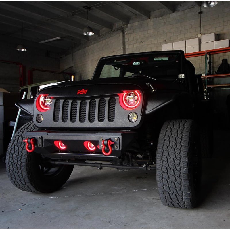 Oracle | 7 in. High Powered LED Headlights, Black Bezel, ColorSHIFT - BC1 - Wrangler (JK) 3.6L / 3.8L 2007-2018