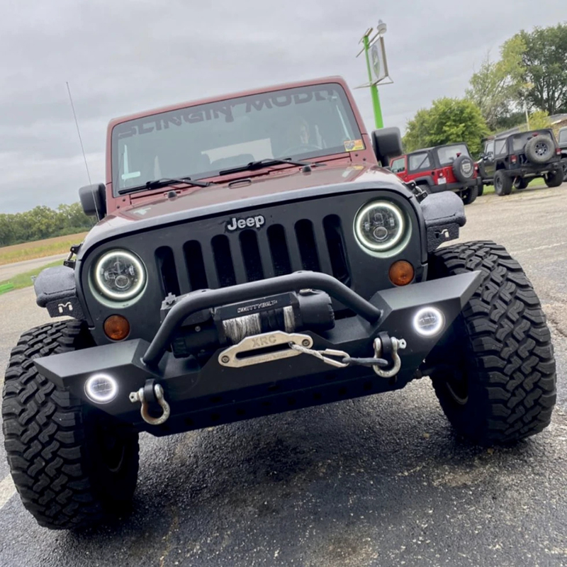 Oracle | 7 in. High Powered LED Headlights, Black Bezel, ColorSHIFT - BC1 - Wrangler (JK) 3.6L / 3.8L 2007-2018