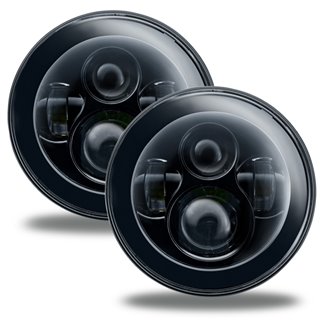 Oracle | 7 in. High Powered LED Headlights, Black Bezel, No Halo - Wrangler (JK) 3.6L / 3.8L 2007-2018