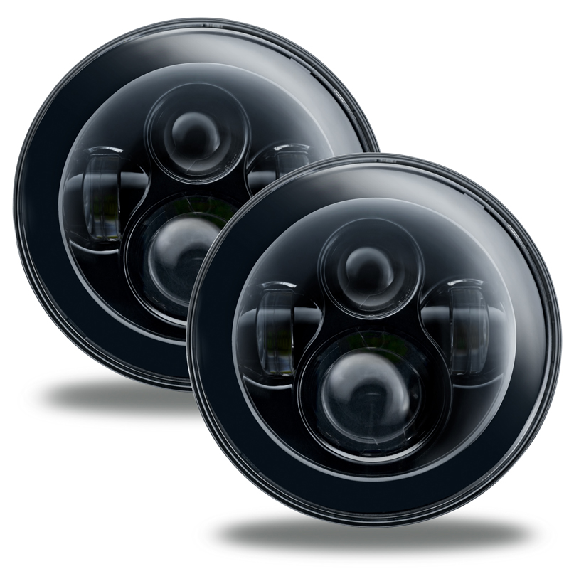 Oracle | 7 in. High Powered LED Headlights, Black Bezel, No Halo - Wrangler (JK) 3.6L / 3.8L 2007-2018
