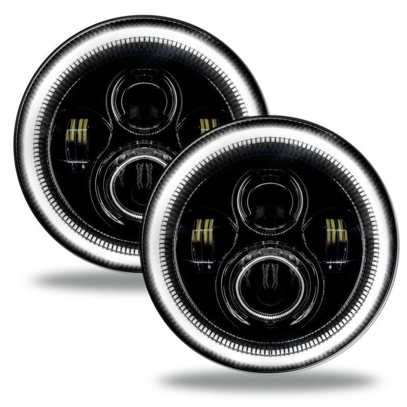 Oracle | 7 in. High Powered LED Headlights, White, Pair - Gladiator / Wrangler (4xe) / Wrangler (JL) 2018-2024