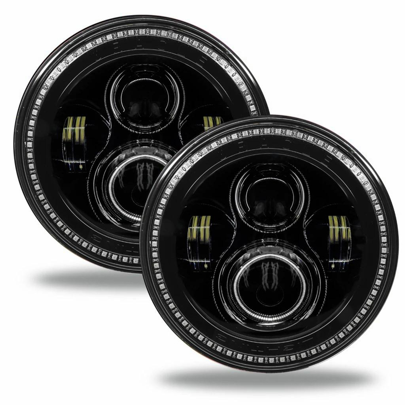 Oracle | 7 in. High Powered LED Headlights, Black Bezel, Dynamic ColorSHIFT - Gladiator / Wrangler (4xe) / Wrangler (JL) 2018-20