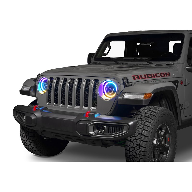 Oracle | 7 in. High Powered LED Headlights, Black Bezel, Dynamic ColorSHIFT - Gladiator / Wrangler (4xe) / Wrangler (JL) 2018-20