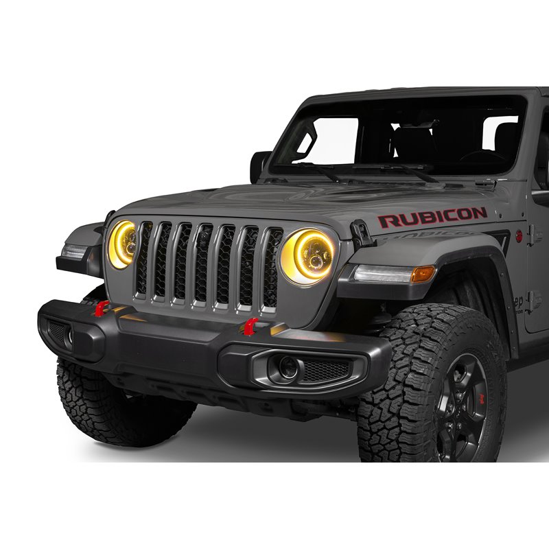 Oracle | 7 in. High Powered LED Headlights, Black Bezel, Dynamic ColorSHIFT - Gladiator / Wrangler (4xe) / Wrangler (JL) 2018-20