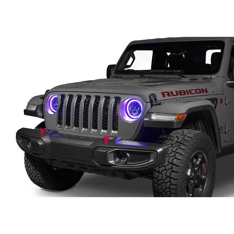 Oracle | 7 in. High Powered LED Headlights, Black Bezel, Dynamic ColorSHIFT - Gladiator / Wrangler (4xe) / Wrangler (JL) 2018-20