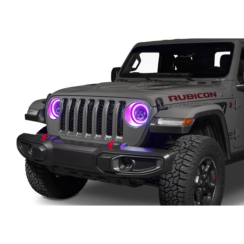 Oracle | 7 in. High Powered LED Headlights, Black Bezel, Dynamic ColorSHIFT - Gladiator / Wrangler (4xe) / Wrangler (JL) 2018-20