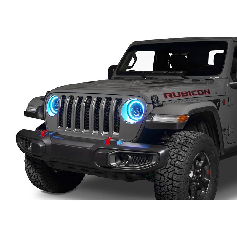 Oracle | 7 in. High Powered LED Headlights, Black Bezel, Dynamic ColorSHIFT - Gladiator / Wrangler (4xe) / Wrangler (JL) 2018-20