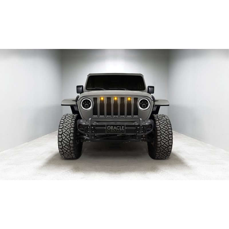 Oracle | 7 in. High Powered LED Headlights, Black Bezel, Dynamic ColorSHIFT - Gladiator / Wrangler (4xe) / Wrangler (JL) 2018-20