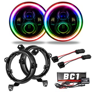 Oracle | 7 in. High Powered LED Headlights, ColorSHIFT - BC1, Pair - Gladiator / Wrangler (4xe) / Wrangler (JL) 2018-2024