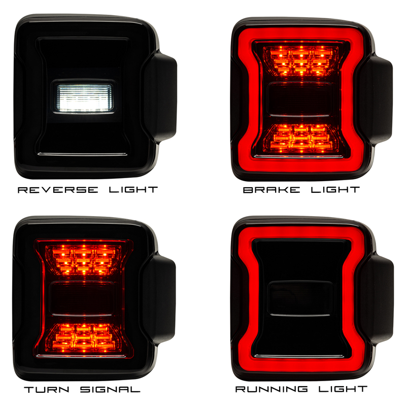 Oracle | Black Series LED Tail Lights - Gladiator / Wrangler (4xe) / Wrangler (JL) 2018-2024