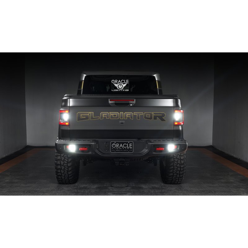Oracle | Rear Bumper LED Reverse Lights for Jeep Gladiator JT w/PNP Harness - Gladiator 3.0L / 3.6L 2020-2024