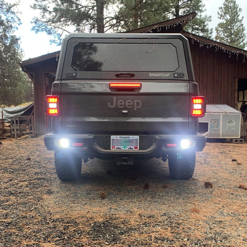 Oracle | Rear Bumper LED Reverse Lights for Jeep Gladiator JT w/PNP Harness - Gladiator 3.0L / 3.6L 2020-2024
