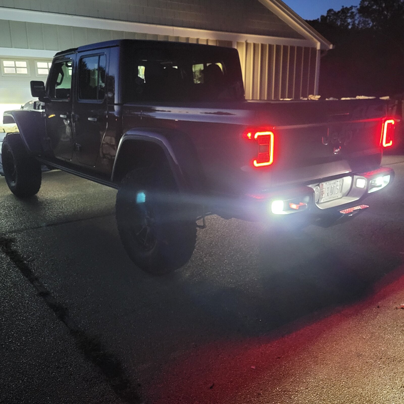 Oracle | Rear Bumper LED Reverse Lights for Jeep Gladiator JT w/PNP Harness - Gladiator 3.0L / 3.6L 2020-2024