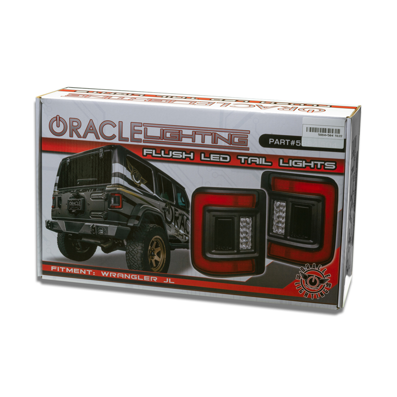 Oracle | ORACLE Lighting Black Series Flush Mount LED Tail Lights for Jeep Wrangler JL - Wrangler (4xe) / Wrangler (JL) 2018-202