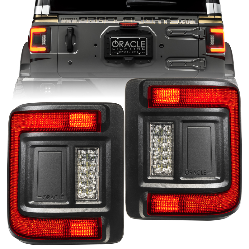 Oracle | ORACLE Lighting Black Series Flush Mount LED Tail Lights for Jeep Wrangler JL - Wrangler (4xe) / Wrangler (JL) 2018-202