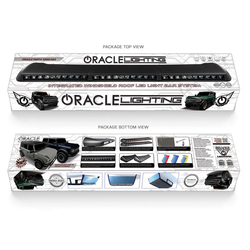 Oracle | Integrated Windshield Roof LED Light Bar System for 2021+ Ford Bronco - Bronco 2021-2024