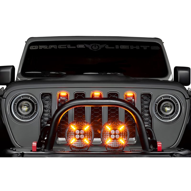 Oracle | Universal Pre-Runner Style LED Grill Light Kit (New Style) - Tinted Lens - Gladiator / Wrangler (4xe) / (JL) 2018-2022