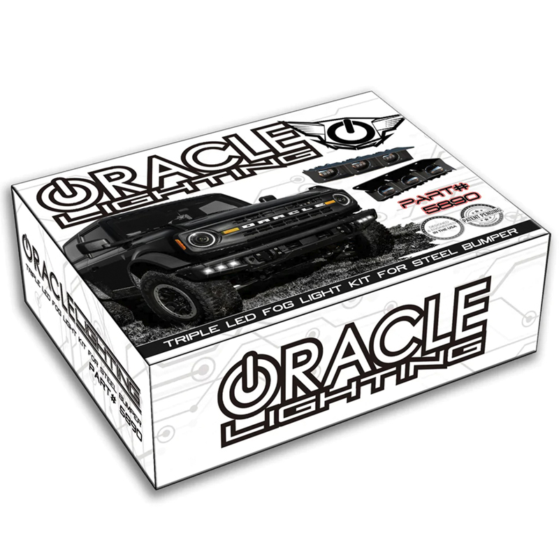 Oracle | ORACLE Lighting 2021-2022 Ford Bronco Triple LED Fog Light Kit for Steel Bumper - Bronco 2.3T / 2.7T / 3.0T 2021-2024