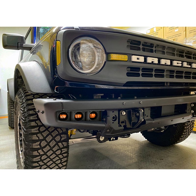 Oracle | ORACLE Lighting 2021-2022 Ford Bronco Triple LED Fog Light Kit for Steel Bumper - Bronco 2.3T / 2.7T / 3.0T 2021-2024