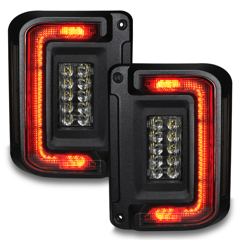 Oracle | ORACLE Lighting Black Series Flush Mount LED Tail Lights for Jeep Wrangler JK - Wrangler (JK) / Wrangler (JL) 2007-2018