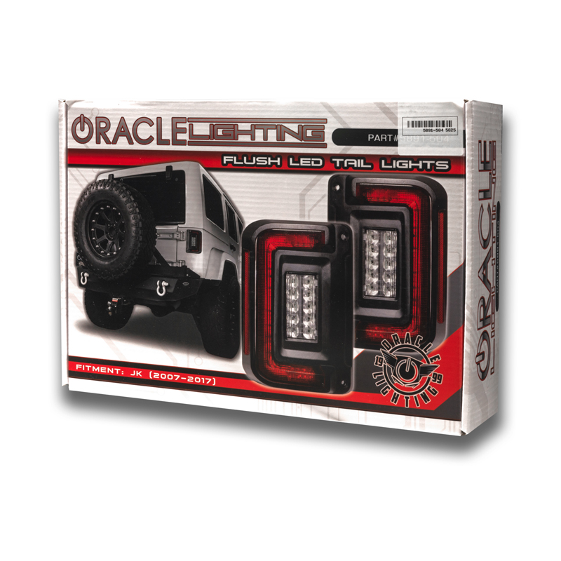 Oracle | ORACLE Lighting Black Series Flush Mount LED Tail Lights for Jeep Wrangler JK - Wrangler (JK) / Wrangler (JL) 2007-2018