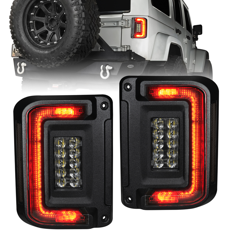 Oracle | ORACLE Lighting Black Series Flush Mount LED Tail Lights for Jeep Wrangler JK - Wrangler (JK) / Wrangler (JL) 2007-2018